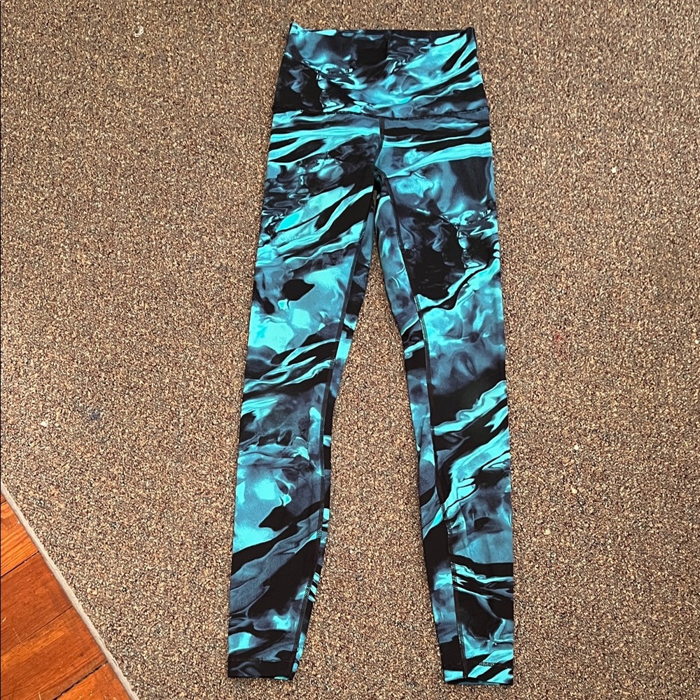 lululemon athletica Blue and Black Leggings